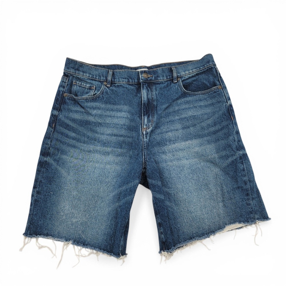 Loft Womens Denim Cut Off Shorts Size‎ 12 Blue High Rise Raw Hem Casual Summer